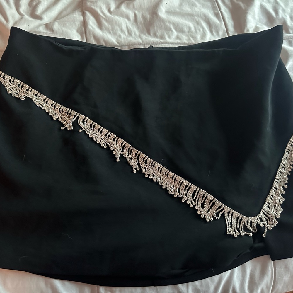Plus size forever 21 Skirt with Silver rhinestone Fringe
